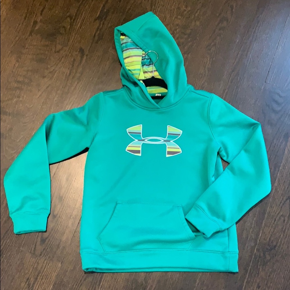Under Armour green hoodie youth lg